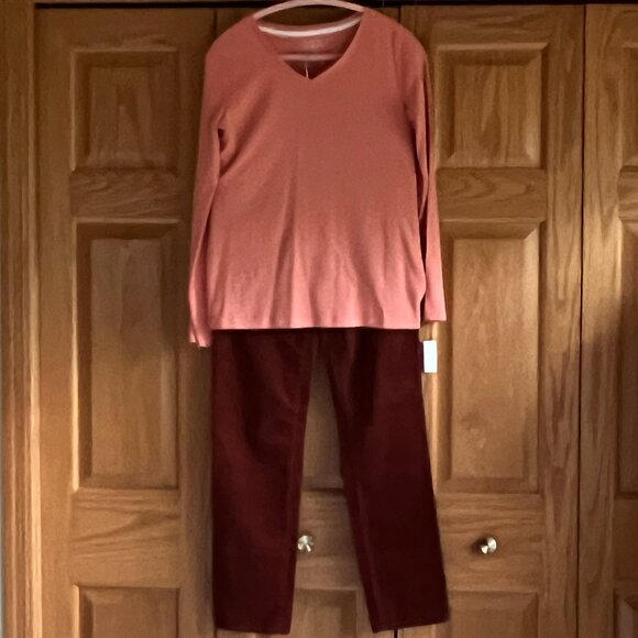 TALBOTS - Stretch Corduroy Straight Leg Pants - Copper -- NEW with Tag - Picture 11 of 12